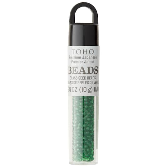 12 Pack: Toho® 11/0 Transparent Green Japanese Glass Seed Beads